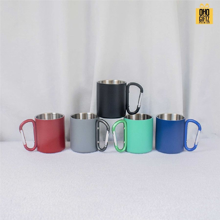 ถ้วยกาแฟสแตนเลส แคมป์ปิ้ง สกรีนโลโก้ ทำเป็นของพรีเมี่ยมได้