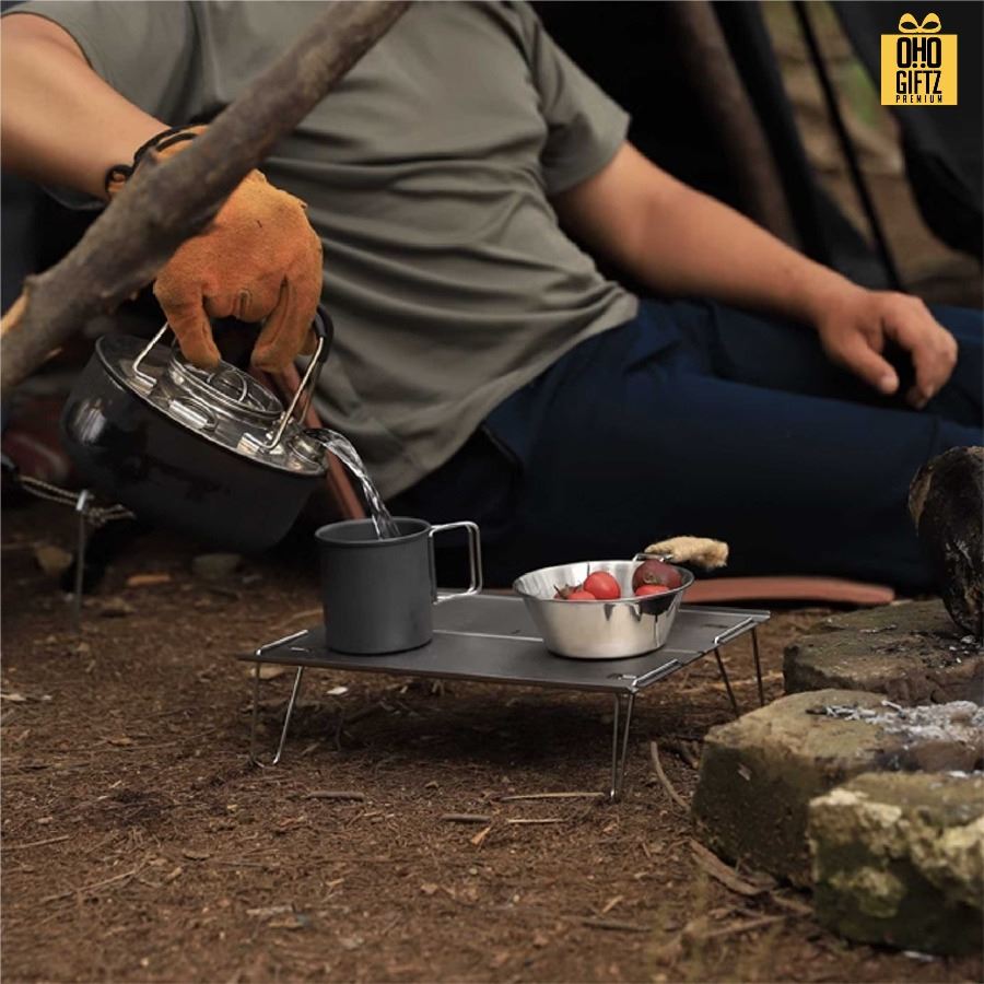 ถ้วยอลูมิเนียมตั้งแคมป์ สกรีนโลโก้ ทำเป็นของพรีเมี่ยมได้