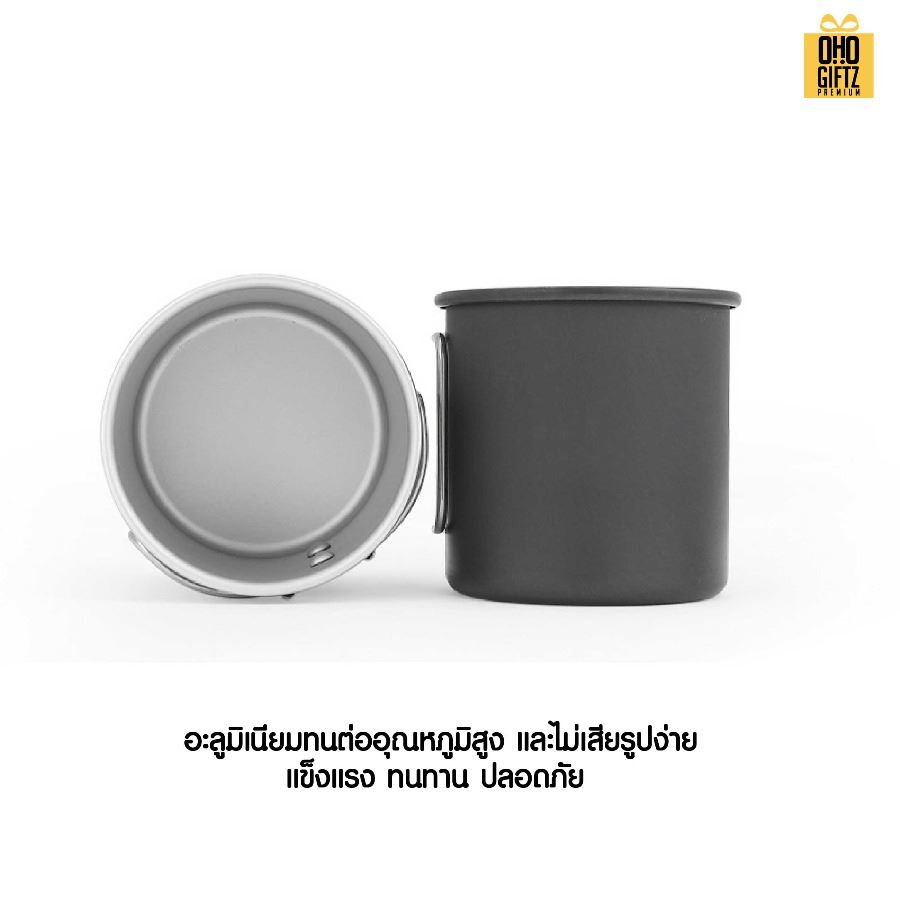 ถ้วยอลูมิเนียมตั้งแคมป์ สกรีนโลโก้ ทำเป็นของพรีเมี่ยมได้