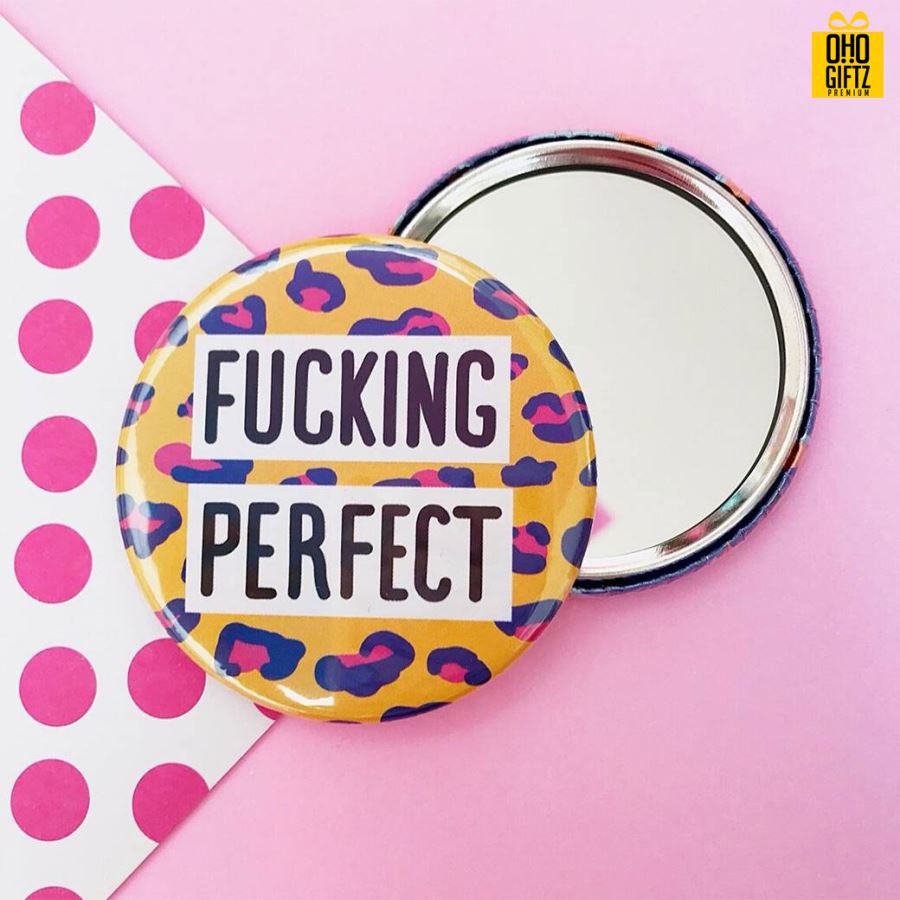 กระจกโลหะ 58 mm. สกรีนโลโก้ ทำเป็นของพรีเมี่ยม ของที่ระลึก ของชำร่วย