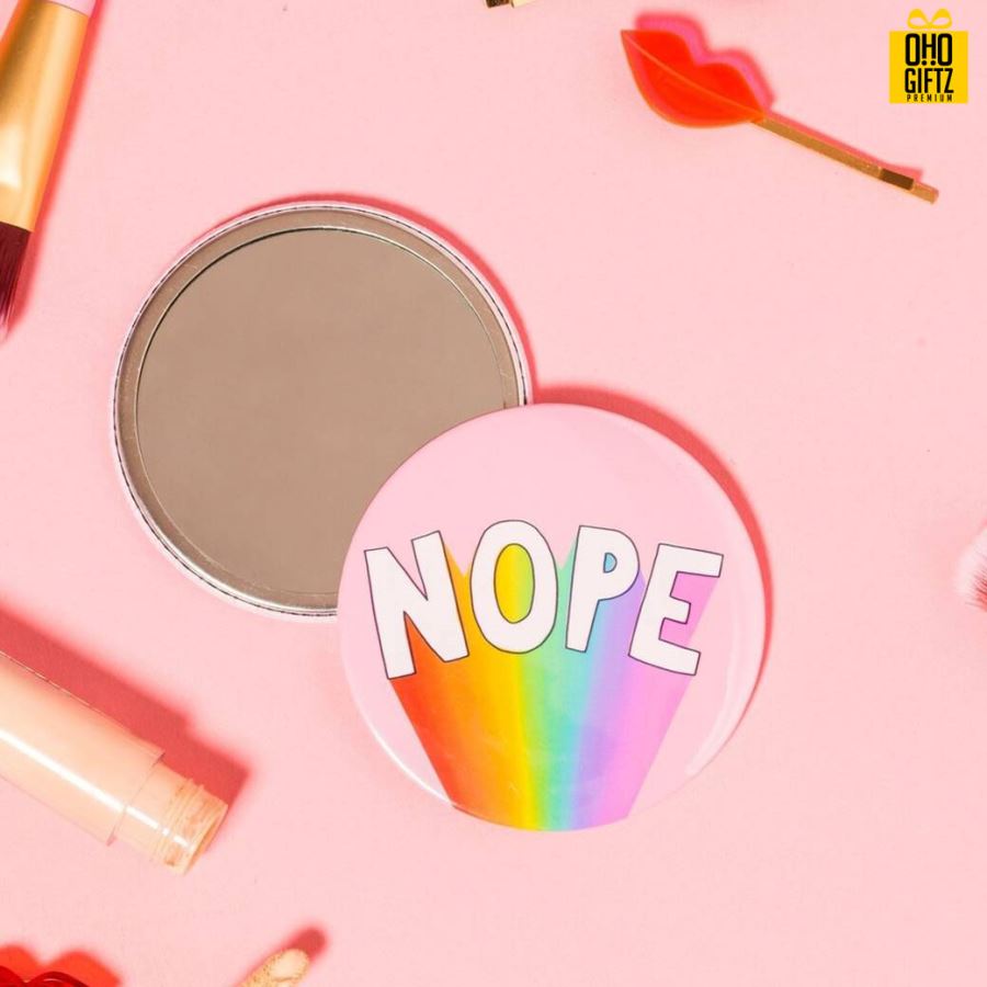 กระจกโลหะ 58 mm. สกรีนโลโก้ ทำเป็นของพรีเมี่ยม ของที่ระลึก ของชำร่วย