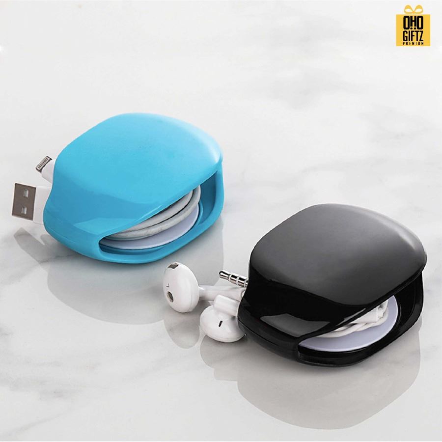 กล่องเก็บสายหูฟัง สกรีนชื่อ สกรีนโลโก้ ทำเป็นของพรีเมี่ยมได้ 