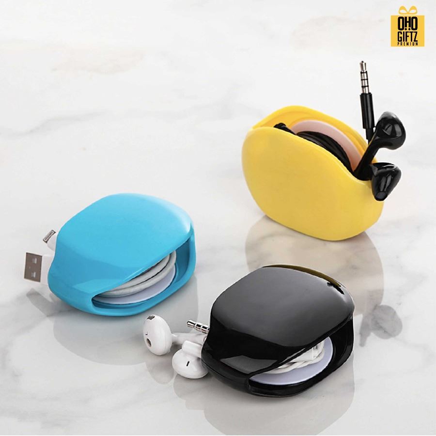 กล่องเก็บสายหูฟัง สกรีนชื่อ สกรีนโลโก้ ทำเป็นของพรีเมี่ยมได้ 