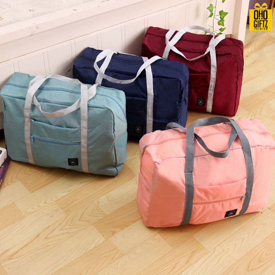 กระเป๋าเดินทางแบบพับได้ สกรีนโลโก้ฟรี1สี1จุด!!