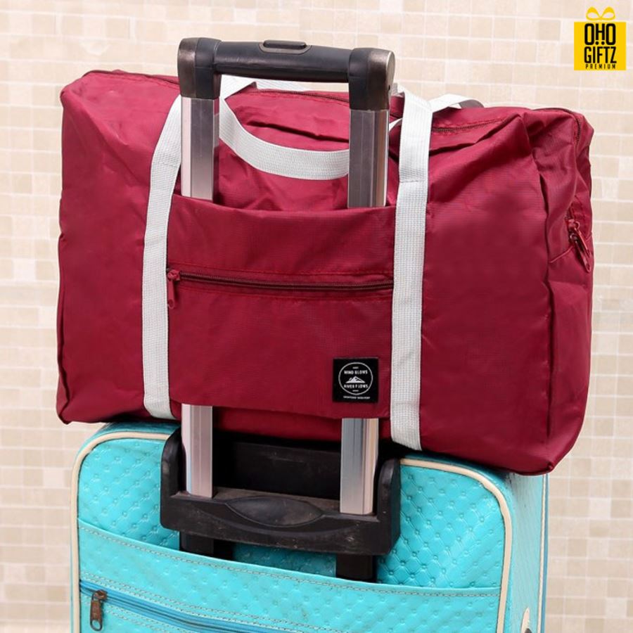 กระเป๋าเดินทางแบบพับได้ สกรีนโลโก้ฟรี1สี1จุด!!