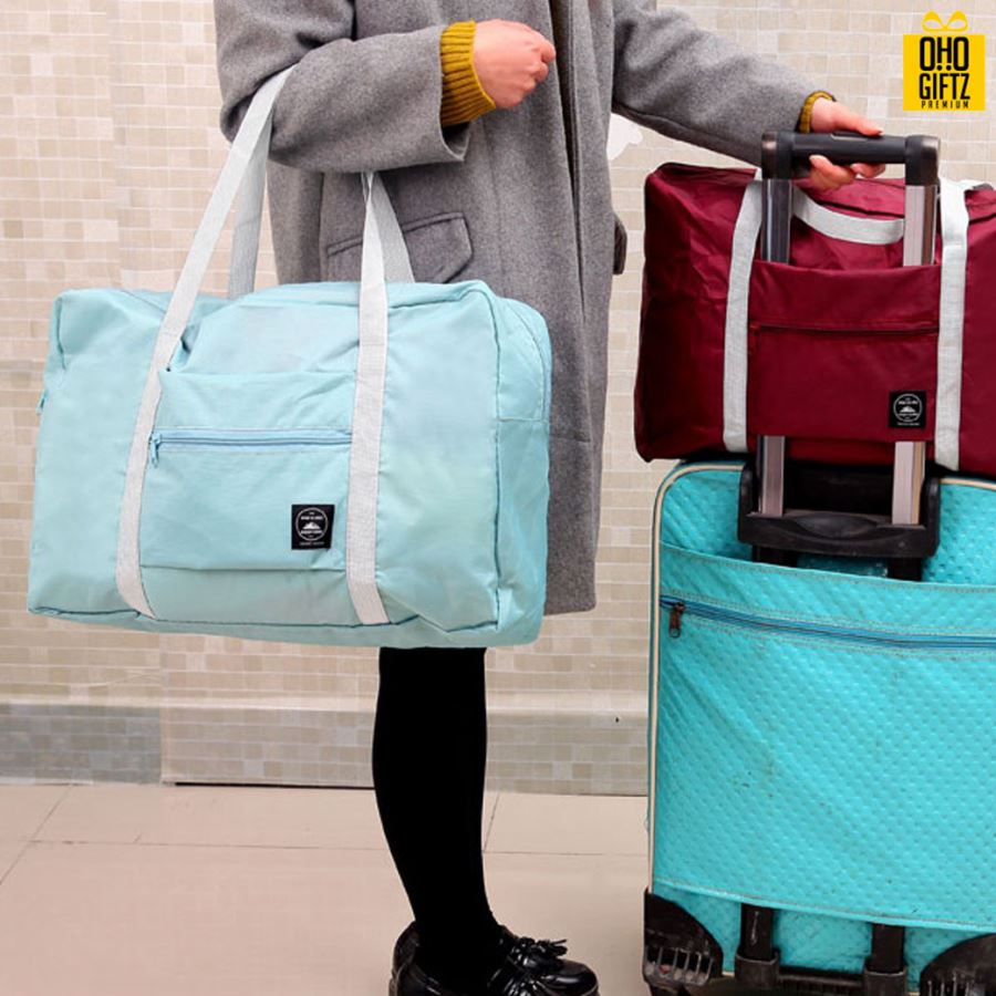 กระเป๋าเดินทางพับเก็บได้ สามารถสกรีนชื่อ, โลโก้ ทำเป็นของพรีเมี่ยม