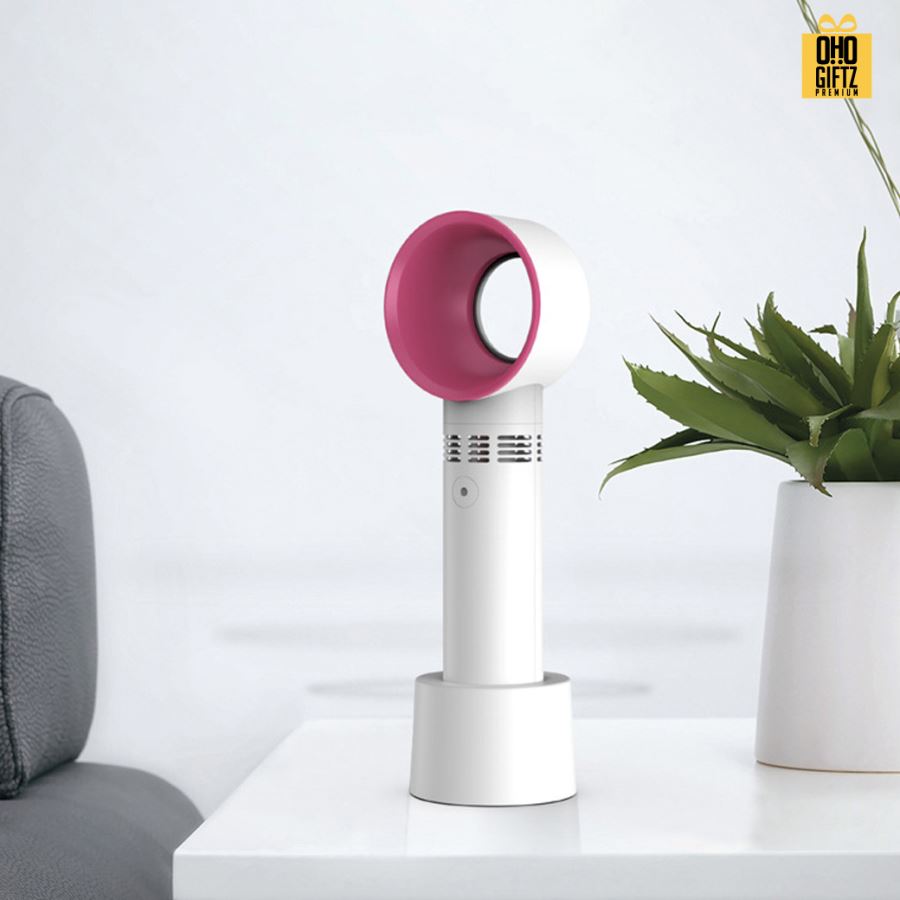 พัดลมมือถือไร้ใบพัด สกรีนโลโก้ ทำเป็นของพรีเมี่ยม