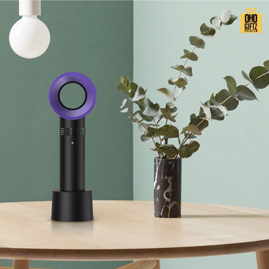 พัดลมมือถือไร้ใบพัด สกรีนโลโก้ ทำเป็นของพรีเมี่ยม