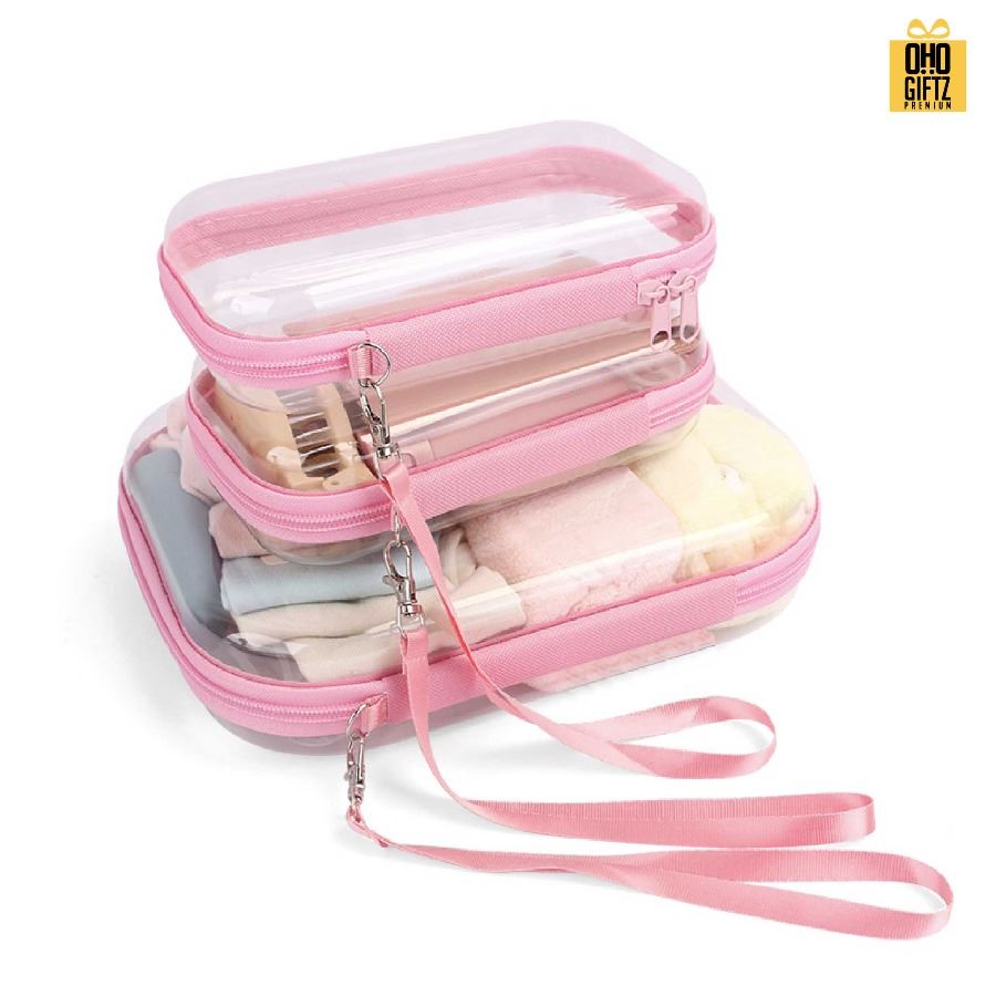 กระเป๋าพลาสติก มีสายคล้องมือ สกรีนชื่อ สกรีนโลโก้ ทำเป็นของพรีเมี่ยมได้