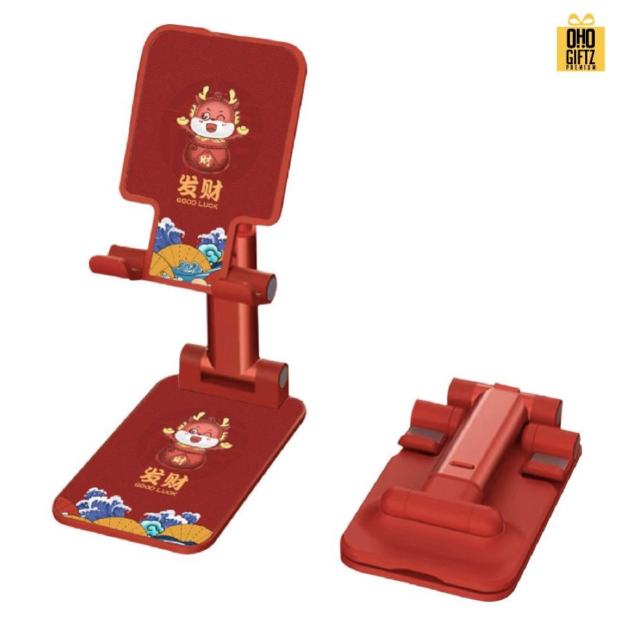 ที่วางมือถือตั้งโต๊ะแบบพับได้ พิมพ์ภาพไม่จำกัดสี สกรีนโลโก้ ทำเป็นของพรีเมี่ยมได้