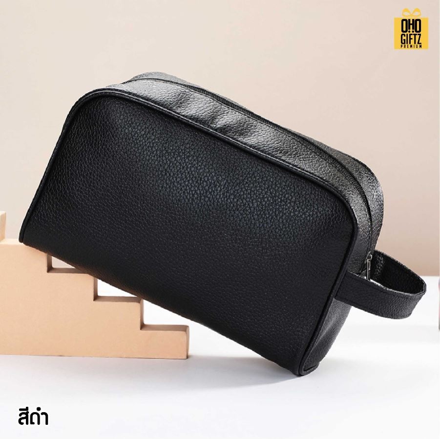 กระเป๋าใส่เครื่องสำอางหนัง PU สกรีนโลโก้ ทำเป็นของพรีเมี่ยมได้