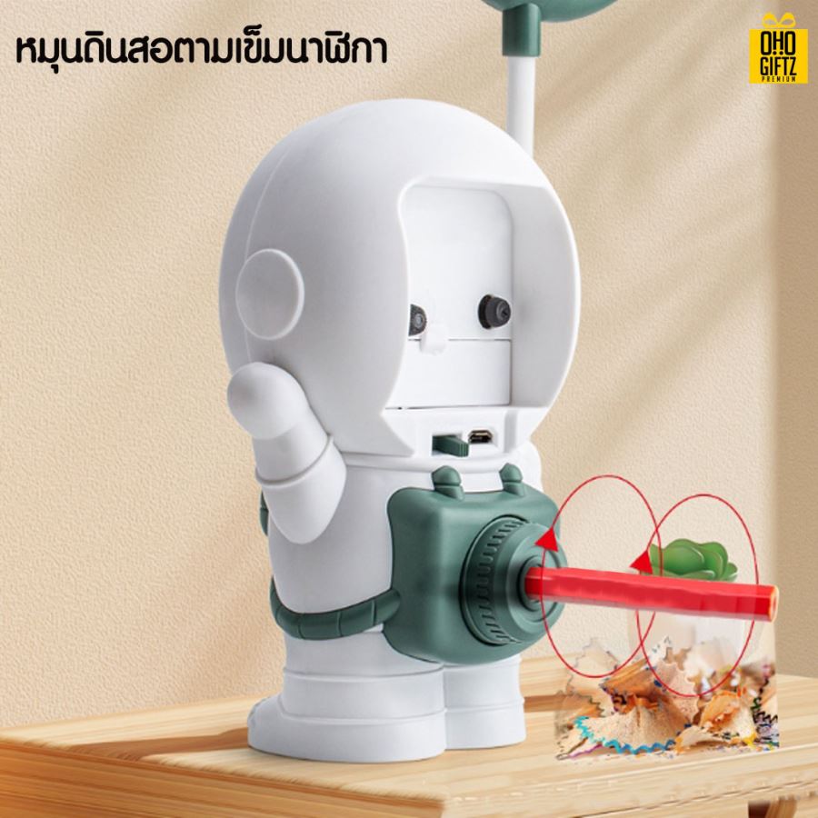 นาฬิกาปลุกนักบินอวกาศพร้อมโคมไฟแบบตั้งโต๊ะ สกรีนชื่อ สกรีนโลโก้ ทำเป็นของพรีเมี่ยมได้ 