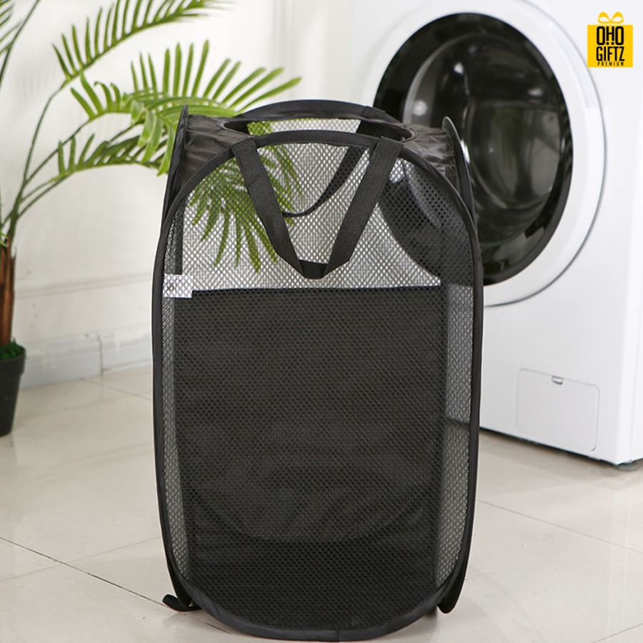 ตะกร้าผ้าตาข่าย กรีนโลโก้ ทำเป็นของพรีเมี่ยม 