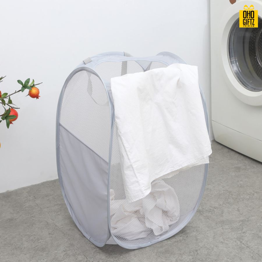 ตะกร้าผ้าตาข่าย กรีนโลโก้ ทำเป็นของพรีเมี่ยม 