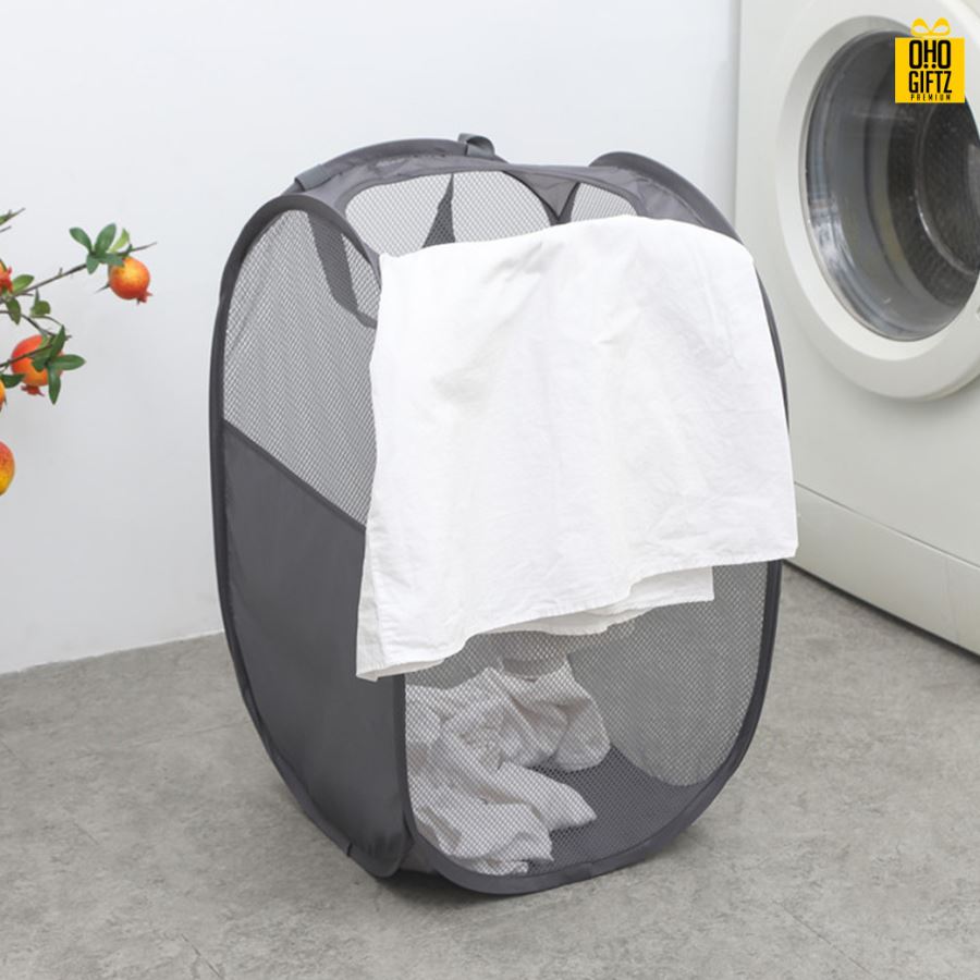 ตะกร้าผ้าตาข่าย กรีนโลโก้ ทำเป็นของพรีเมี่ยม 