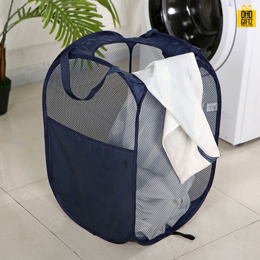 ตะกร้าผ้าตาข่าย กรีนโลโก้ ทำเป็นของพรีเมี่ยม 