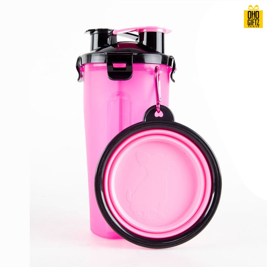 กระบอกน้ำพร้อมชามใส่อาหารสัตว์เลี้ยง สกรีนโลโก้ ขั้นต่ำ 100 ชิ้น