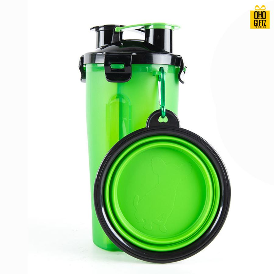 กระบอกน้ำพร้อมชามใส่อาหารสัตว์เลี้ยง สกรีนโลโก้ ขั้นต่ำ 100 ชิ้น