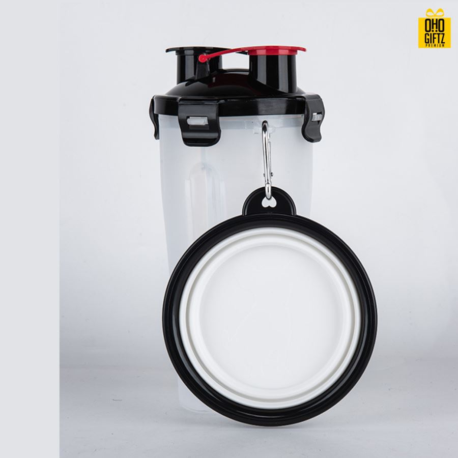 กระบอกน้ำพร้อมชามใส่อาหารสัตว์เลี้ยง สกรีนโลโก้ ขั้นต่ำ 100 ชิ้น