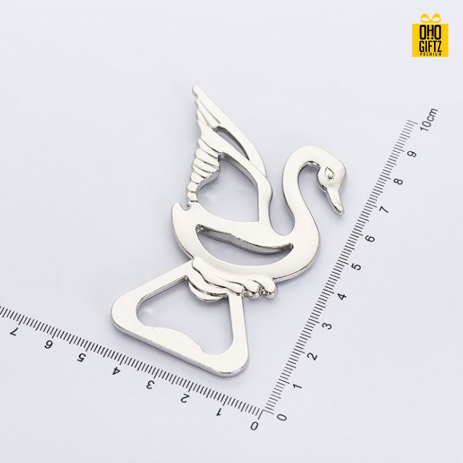 ที่เปิดขวดรูปหงส์ พิมพ์สติกเกอร์ชื่อฟรี ทำเป็นของพรีเมี่ยม ของชำร่วยงานเเต่งงานได้