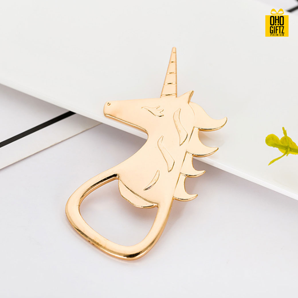 ที่เปิดขวดรูปยูนิคอร์น  พิมพ์สติกเกอร์ชื่อฟรี ทำเป็นของพรีเมี่ยม ของชำร่วยงานเเต่งงานได้