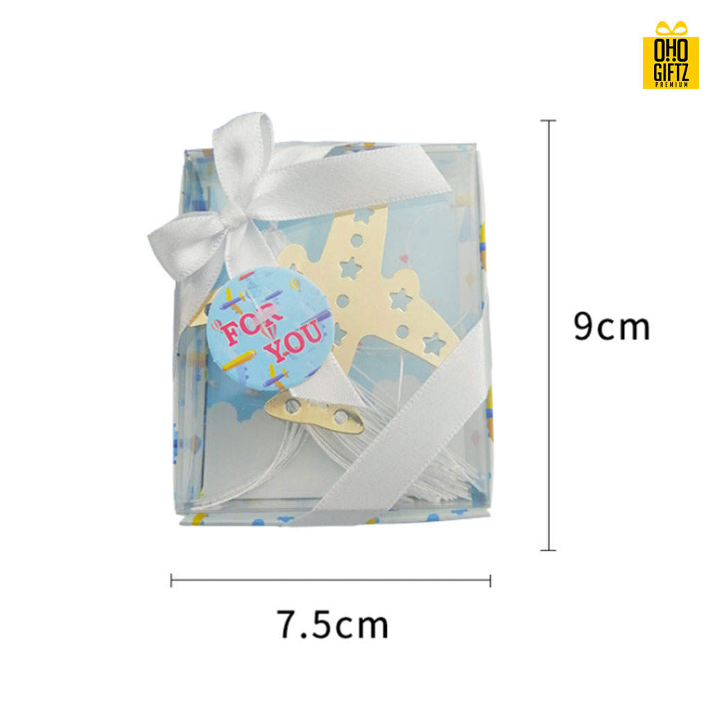 ที่คั่นหนังสือรูปเครื่องบิน  พิมพ์สติกเกอร์ชื่อฟรี ทำเป็นของพรีเมี่ยม ของชำร่วยงานเเต่งงานได้