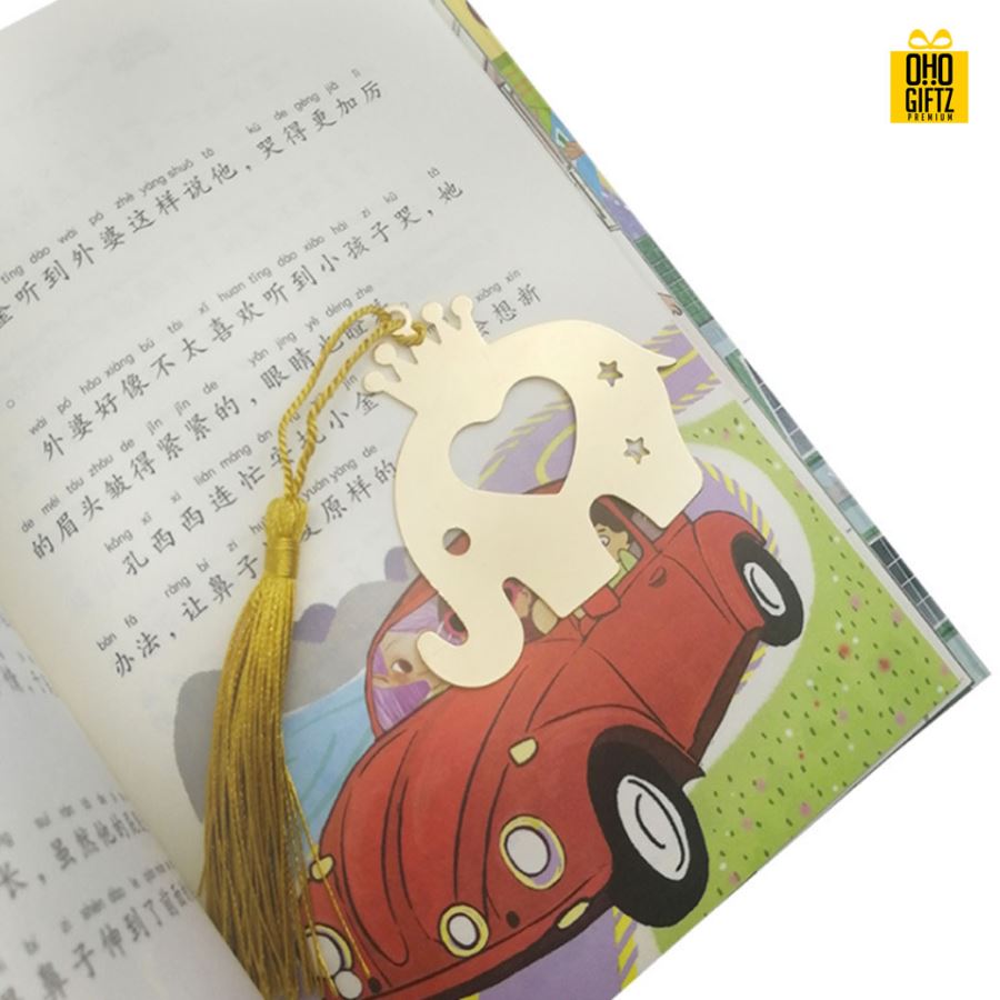 ที่คั่นหนังสือรูปช้าง พิมพ์สติกเกอร์ชื่อฟรี ทำเป็นของพรีเมี่ยม ของชำร่วยงานเเต่งงานได้