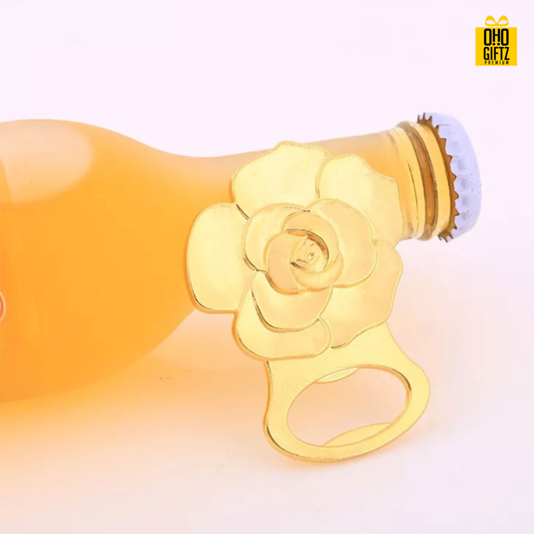 ที่เปิดขวดรูปดอกกุหลาบ พิมพ์สติกเกอร์ชื่อฟรี ทำเป็นของพรีเมี่ยม ของชำร่วยงานเเต่งงานได้