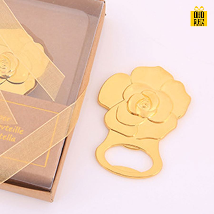 ที่เปิดขวดรูปดอกกุหลาบ พิมพ์สติกเกอร์ชื่อฟรี ทำเป็นของพรีเมี่ยม ของชำร่วยงานเเต่งงานได้