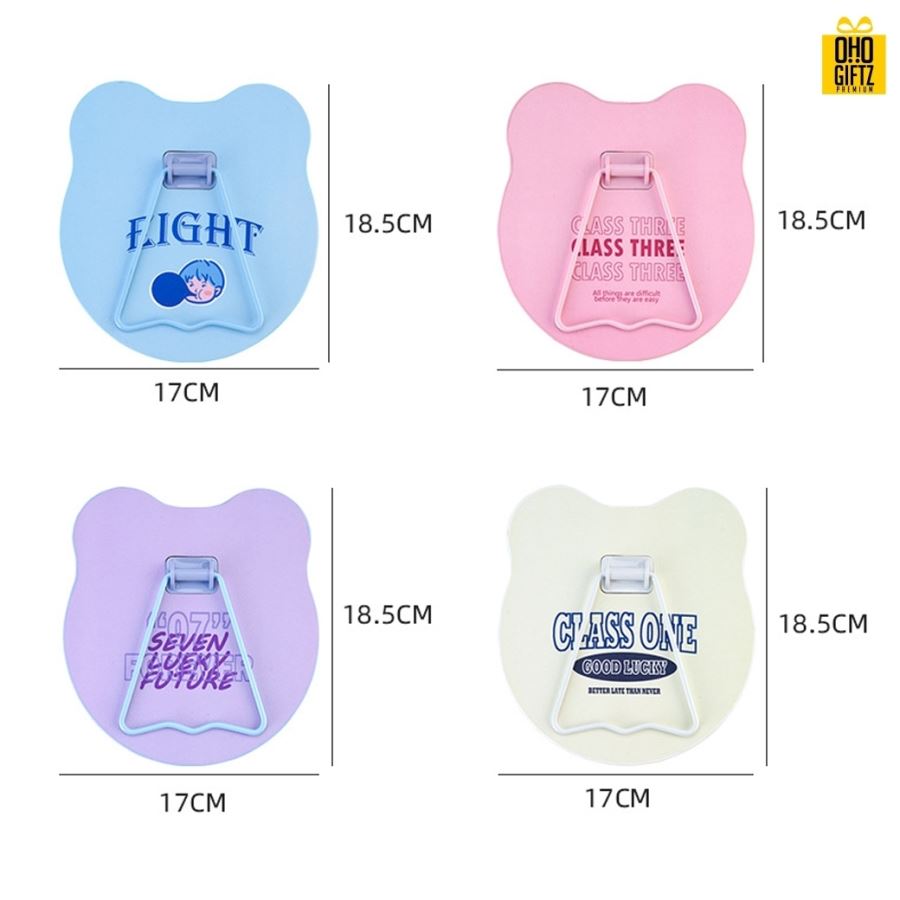 กระจกเเต่งหน้ารูปหมีแบบตั้งโต๊ะ สกรีนชื่อ สกรีนโลโก้  ทำเป็นของพรีเมี่ยมได้