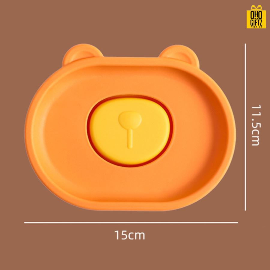 กล่องเก็บสบู่หน้าหมี สกรีนโลโก้ ทำเป็นของพรีเมี่ยมได้