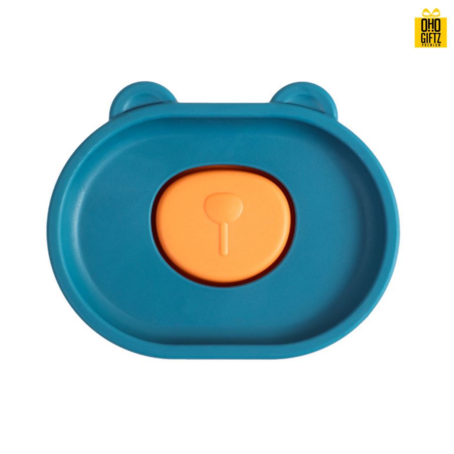 กล่องเก็บสบู่หน้าหมี สกรีนโลโก้ ทำเป็นของพรีเมี่ยมได้