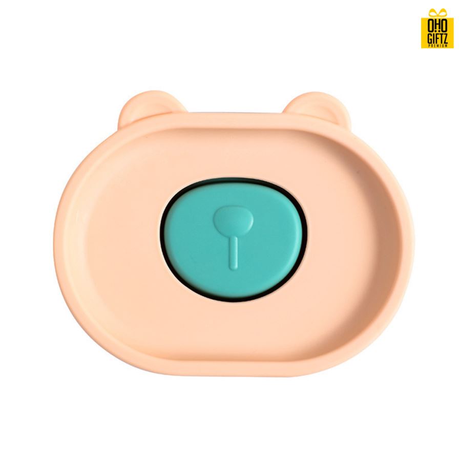 กล่องเก็บสบู่หน้าหมี สกรีนโลโก้ ทำเป็นของพรีเมี่ยมได้