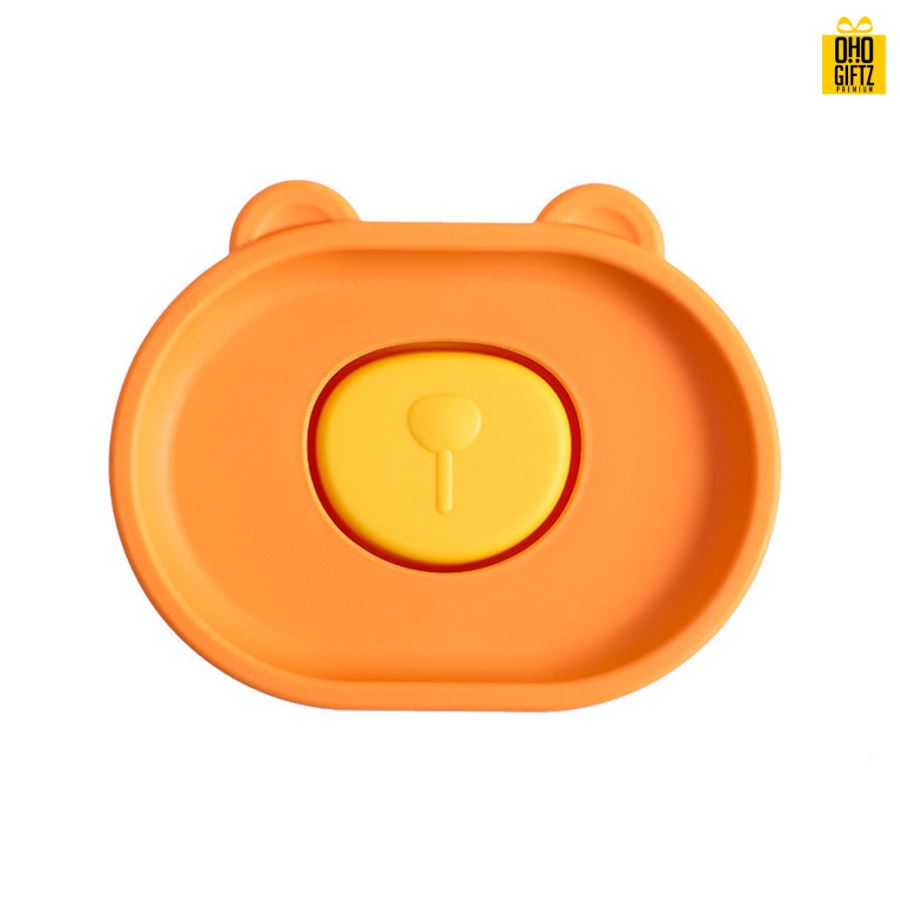 กล่องเก็บสบู่หน้าหมี สกรีนโลโก้ ทำเป็นของพรีเมี่ยมได้