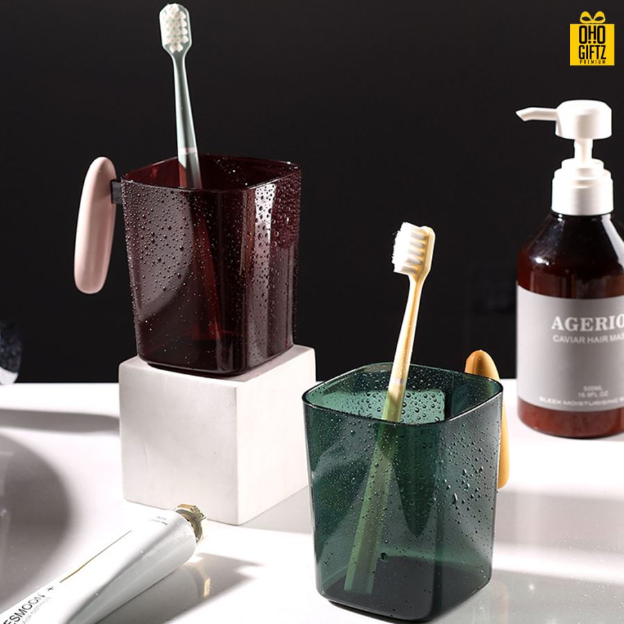 แก้วใส่แปรงมินิมอล สกรีนชื่อ สกรีนโลโก้  ทำเป็นของพรีเมี่ยมได้