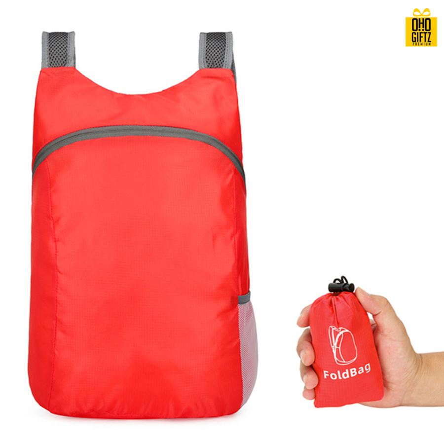 กระเป๋าเป้สะพายพับเก็บได้ สามารถสกรีนชื่อ, โลโก้ ทำเป็นของพรีเมี่ยม