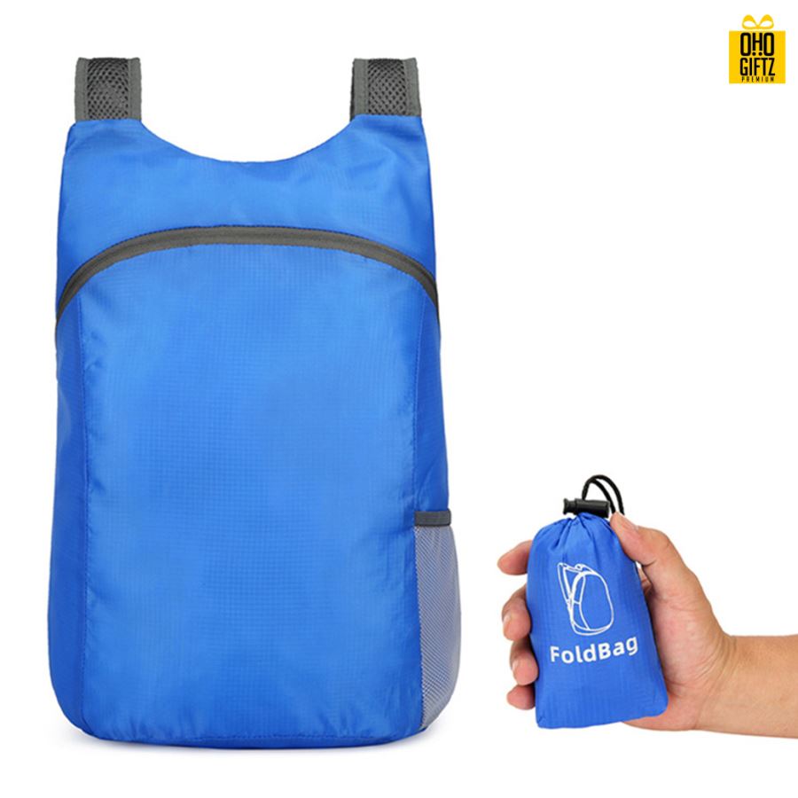 กระเป๋าเป้สะพายพับเก็บได้ สามารถสกรีนชื่อ, โลโก้ ทำเป็นของพรีเมี่ยม