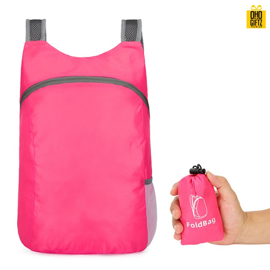 กระเป๋าเป้สะพายพับเก็บได้ สามารถสกรีนชื่อ, โลโก้ ทำเป็นของพรีเมี่ยม