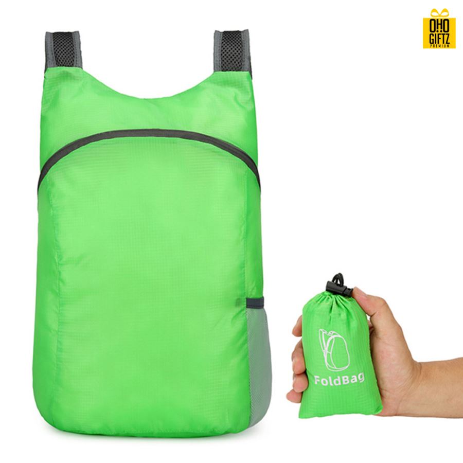 กระเป๋าเป้สะพายพับเก็บได้ สามารถสกรีนชื่อ, โลโก้ ทำเป็นของพรีเมี่ยม