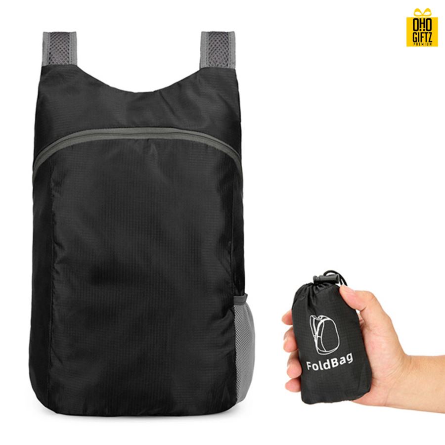 กระเป๋าเป้สะพายพับเก็บได้ สามารถสกรีนชื่อ, โลโก้ ทำเป็นของพรีเมี่ยม