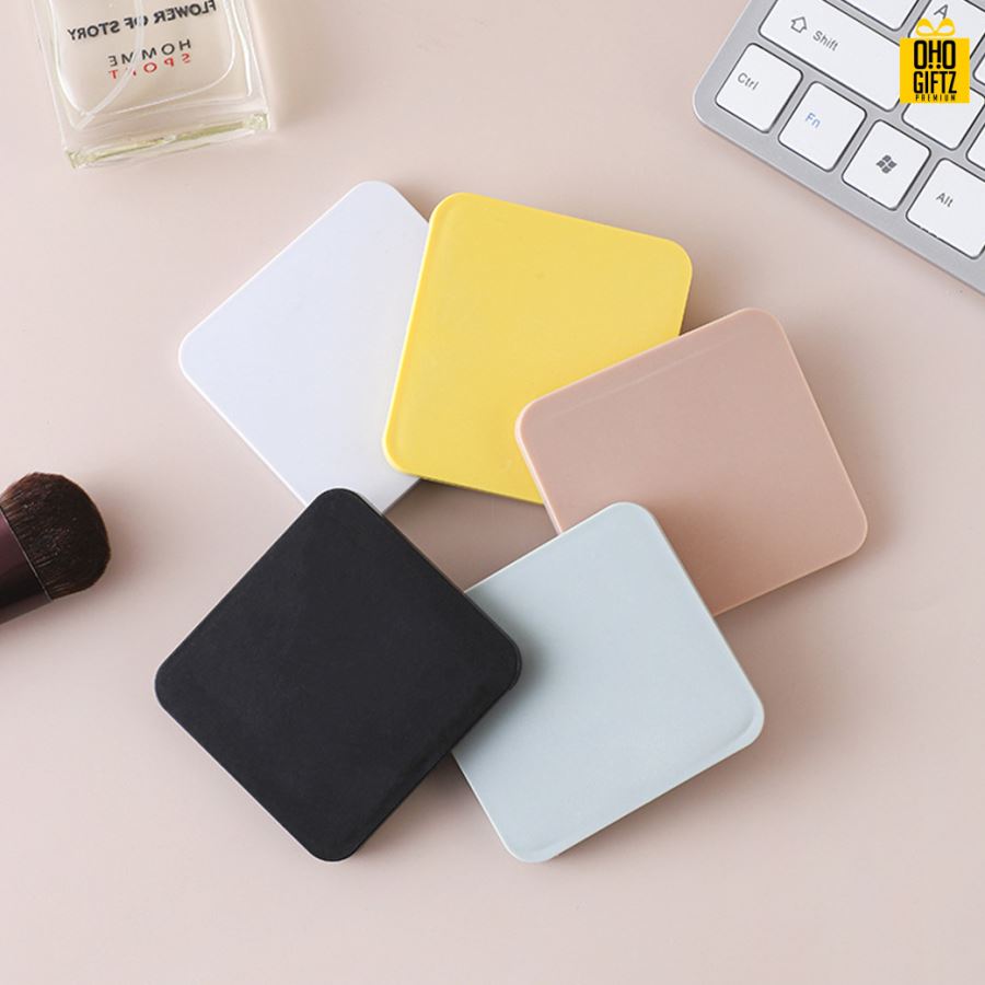 กระจกพับขนาดพกพา สกรีนชื่อ สกรีนโลโก้  ทำเป็นของพรีเมี่ยมได้