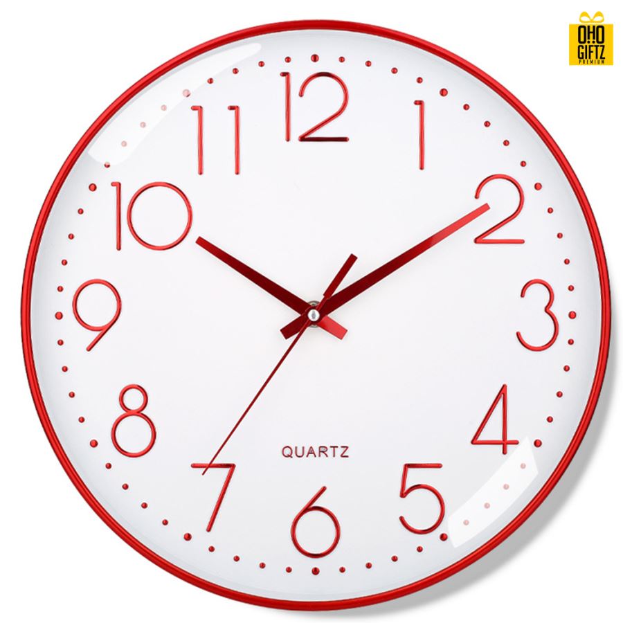 นาฬิกาแขวนทรงกลม สกรีนชื่อ สกรีนโลโก้ ทำเป็นของพรีเมี่ยมได้ 