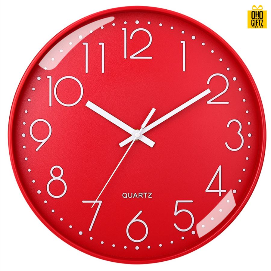 นาฬิกาแขวนทรงกลม สกรีนชื่อ สกรีนโลโก้ ทำเป็นของพรีเมี่ยมได้ 