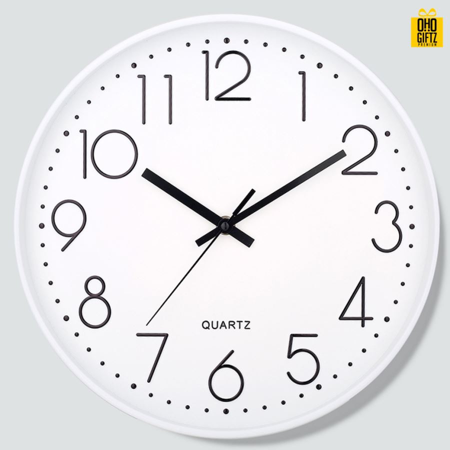 นาฬิกาแขวนทรงกลม สกรีนชื่อ สกรีนโลโก้ ทำเป็นของพรีเมี่ยมได้ 