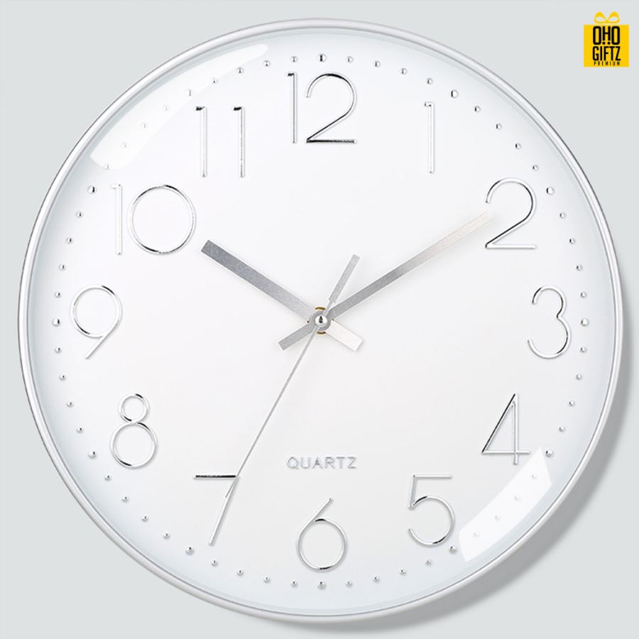 นาฬิกาแขวนทรงกลม สกรีนชื่อ สกรีนโลโก้ ทำเป็นของพรีเมี่ยมได้ 