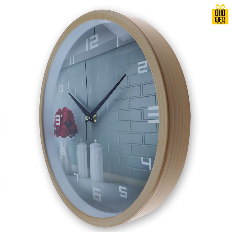 นาฬิกาลายไม้ พิมพ์ภาพไม่จำกัดสี สกรีนชื่อ สกรีนโลโก้ ทำเป็นของพรีเมี่ยมได้ 