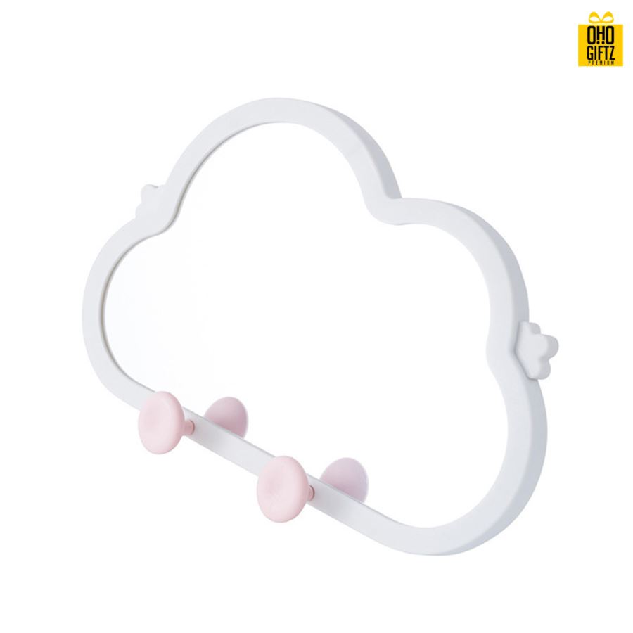 กระจกก้อนเมฆมีที่แขวน สกรีนชื่อ สกรีนโลโก้  ทำเป็นของพรีเมี่ยมได้