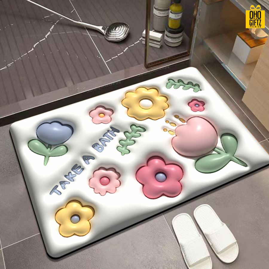 พรมห้องน้ำกันลื่น สกรีนโลโก้ ทำเป็นของพรีเมี่ยม