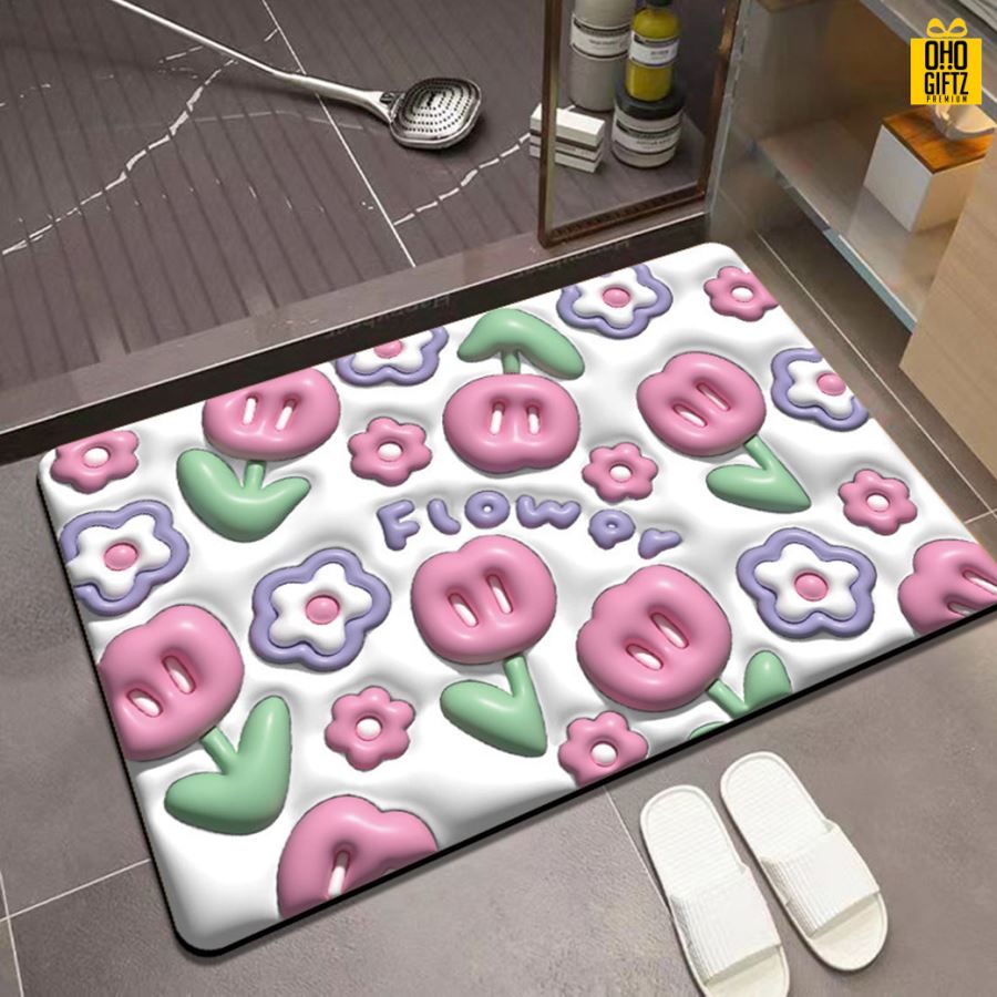 พรมห้องน้ำกันลื่น สกรีนโลโก้ ทำเป็นของพรีเมี่ยม