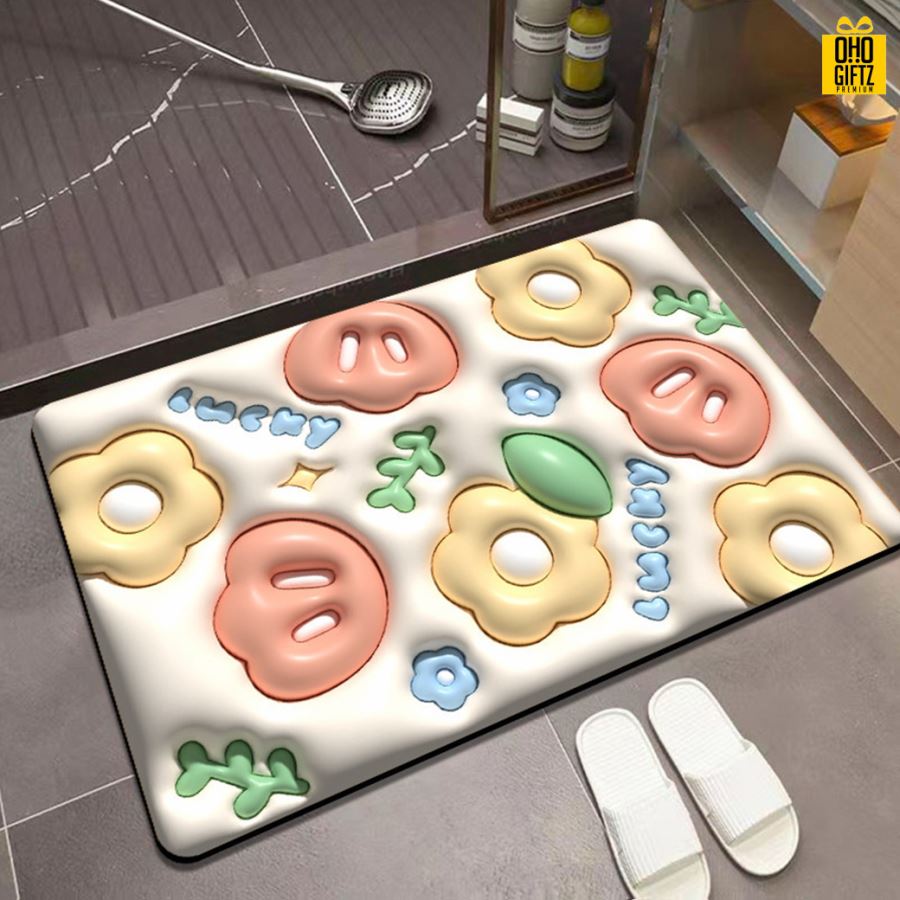 พรมห้องน้ำกันลื่น สกรีนโลโก้ ทำเป็นของพรีเมี่ยม